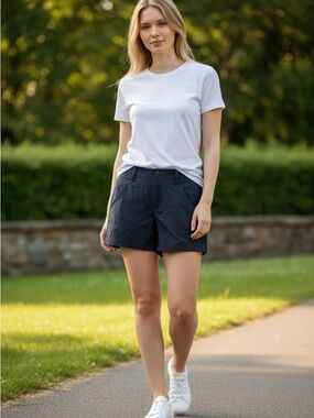 Athleta Navy Athletic Shorts with Front Pockets